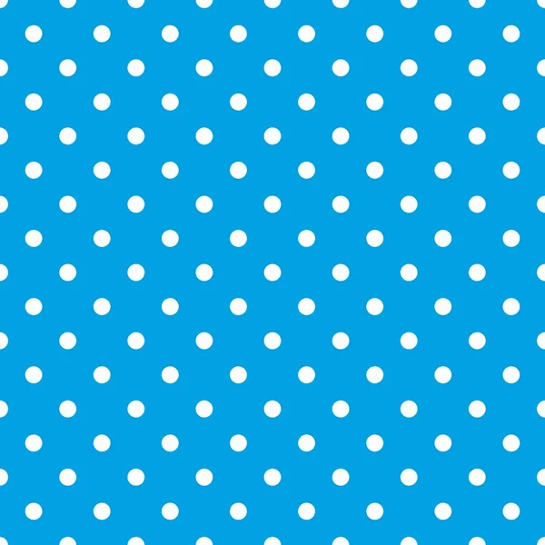 Piastrelle modello vettoriale con pois bianchi su sfondo blu pastello — Vettoriale Stock