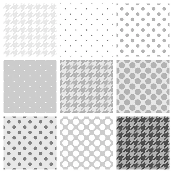 원활한 벡터 검정, 흰색 및 회색 패턴 — 스톡 벡터