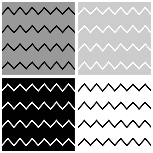 Azulejos patrón vectorial conjunto con blanco, gris y negro zig zag fondo — Archivo Imágenes Vectoriales