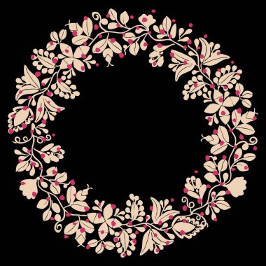 Pastel pembe defne çelengi vektör dekoratif çerçeve 