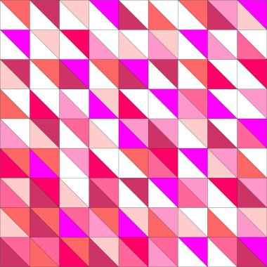 Pembe üçgen mozaik arka plan döşeme vektör deseni