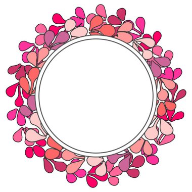 Pastel pembe defne çelengi vektör çerçeve beyaz arka plan üzerinde