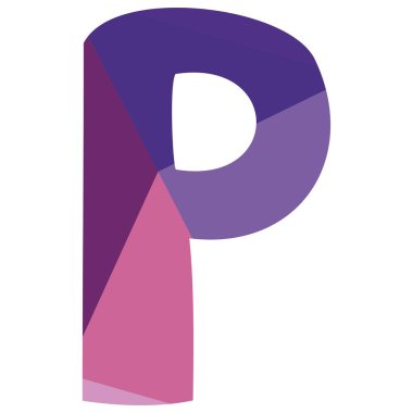 Beyaz arka plan illüstrasyon izole P vektör mektup