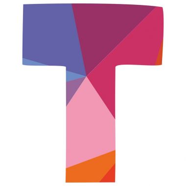 Beyaz arka plan illüstrasyon izole T vektör mektup