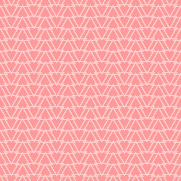 Kakel vektor mönster med rosa trianglar på pastell rosa bakgrund — Stock vektor