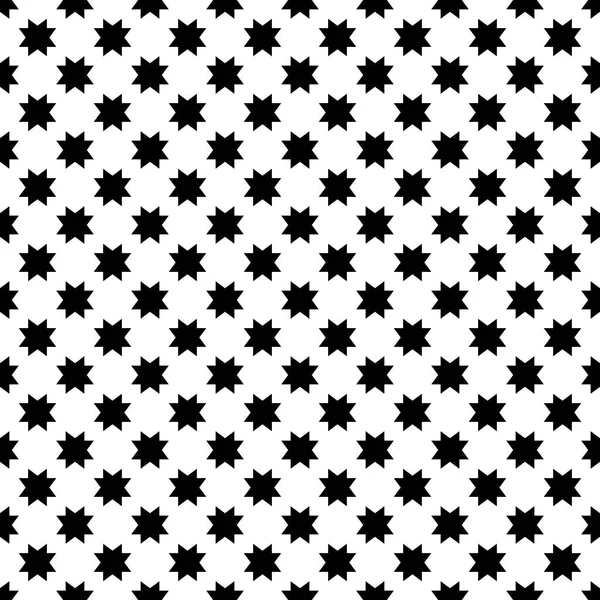흰색 바탕에 검은 별 타일 벡터 패턴 — 스톡 벡터