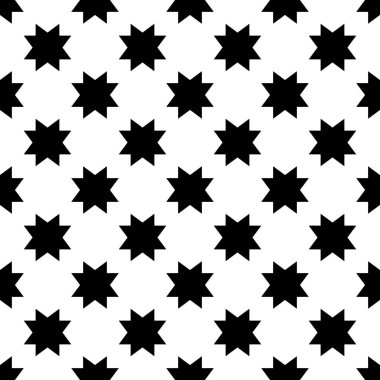 Beyaz arka planda siyah yıldız döşeme vektör deseni