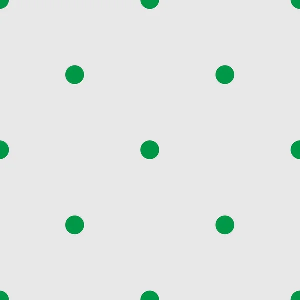 Patrón de vector de azulejos con lunares verdes sobre fondo gris — Vector de stock