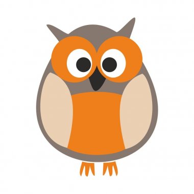 Beyaz arka plan üzerinde izole baykuş vektör çizim