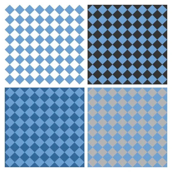 Patrón de vectores de azulejos o fondo azul, gris, blanco y negro — Vector de stock