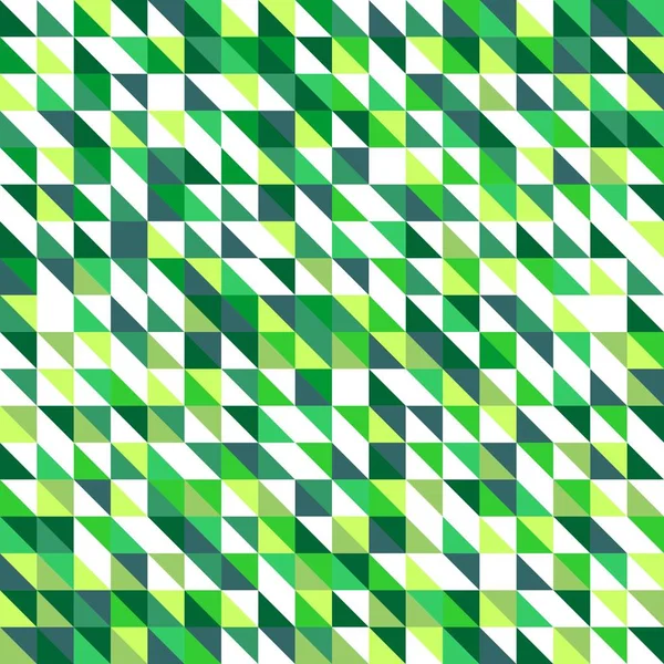 Patrón de vectores de azulejos con fondo triángulo blanco y verde — Vector de stock