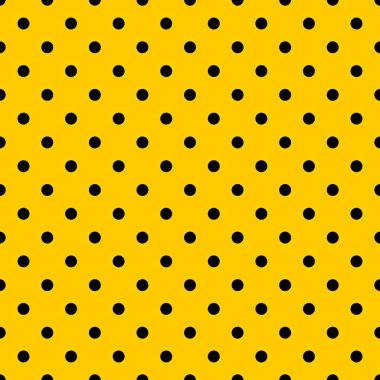 Sarı arkaplanda siyah benekli döşeme vektör deseni