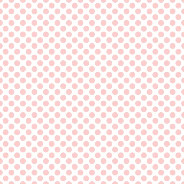 Patrón de vector de azulejos con lunares rosados sobre un fondo blanco — Vector de stock