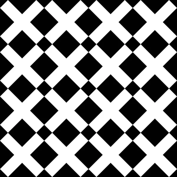 Tile black and white x cross vector pattern — Stock Vector