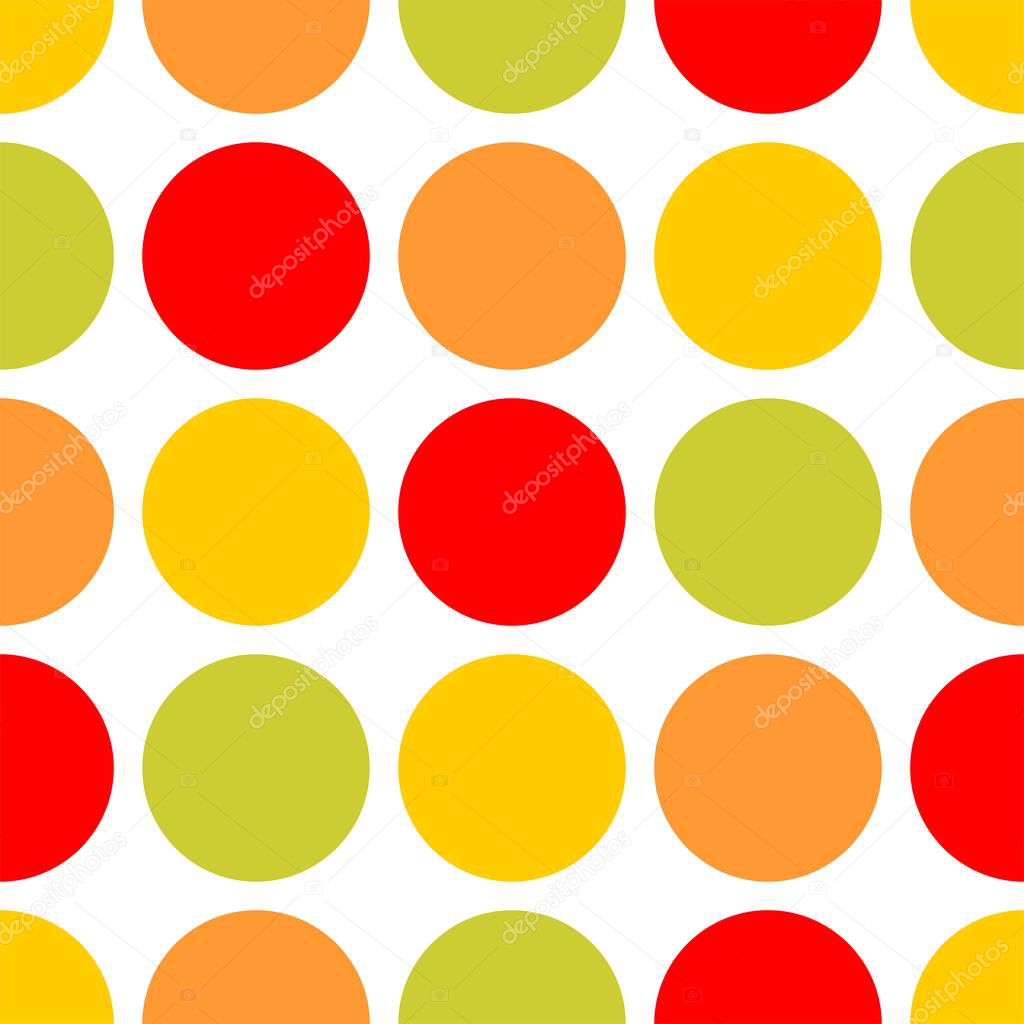 Tile vector pattern with polka dots on white background