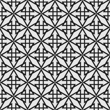 Vektör desen siyah beyaz arka plan üzerinde baskı döşeme