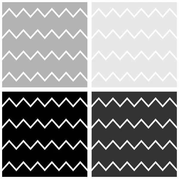 Tile vector pattern set with black, white and grey zig zag background — Stock Vector