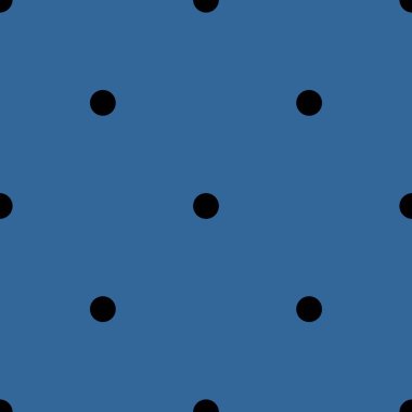 Mavi arkaplanda siyah benekli döşeme vektör deseni