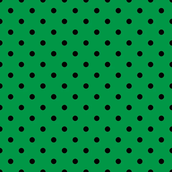 Πλακάκια διάνυσμα μοτίβο με μαύρο πουά σε πράσινο φόντο μέντα — Διανυσματικό Αρχείο