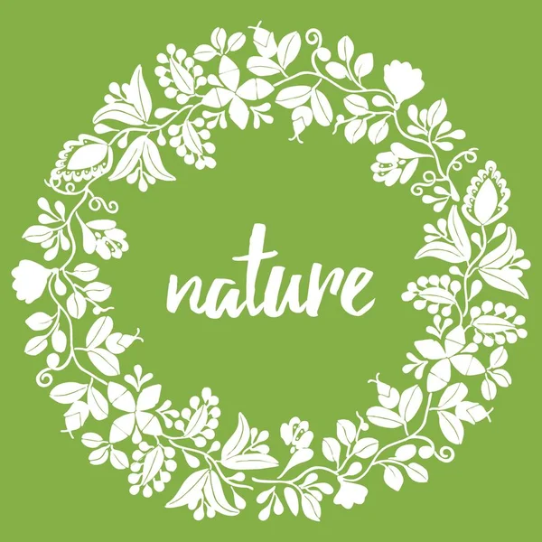 Nature floral wreath vector illustration — Stock Vector