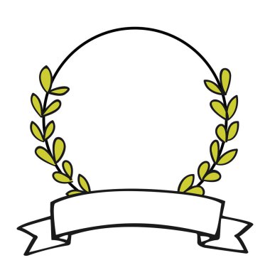 Laurel çelenk siyah ve beyaz fotoğraf vektör çerçeve beyaz arka plan üzerinde izole