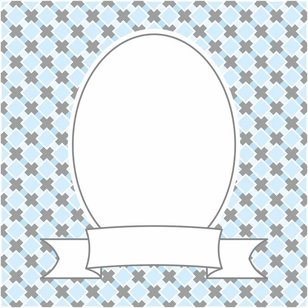 Vector Photo Frame Pastel Blue Plaid Background — Stock Vector