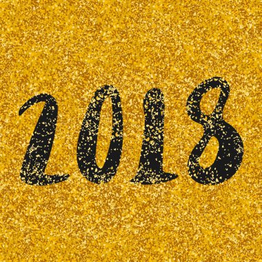 Altın arka plan üzerinde vektör 2018