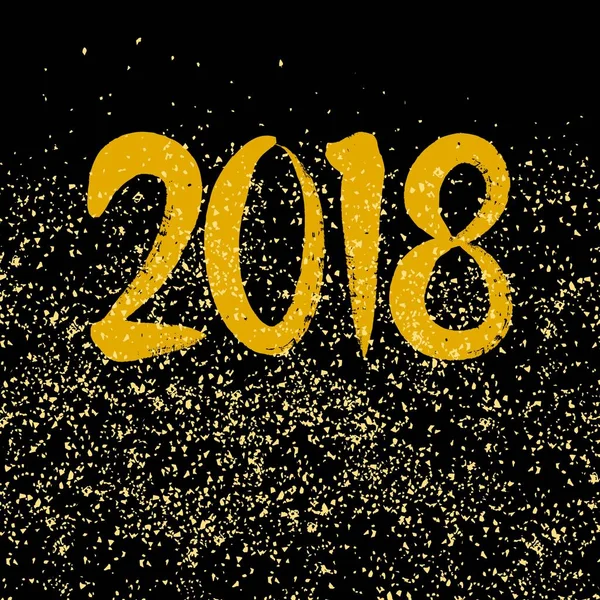 Altın 2018 vektör işareti siyah arka plan üzerine