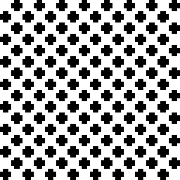 平铺十字加黑色和白色矢量模式 — 图库矢量图片