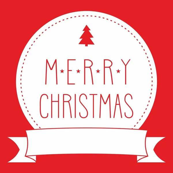 Carte Vectorielle Vacances Avec Arbre Noël Dessiné Main Joyeux Vœu — Image vectorielle
