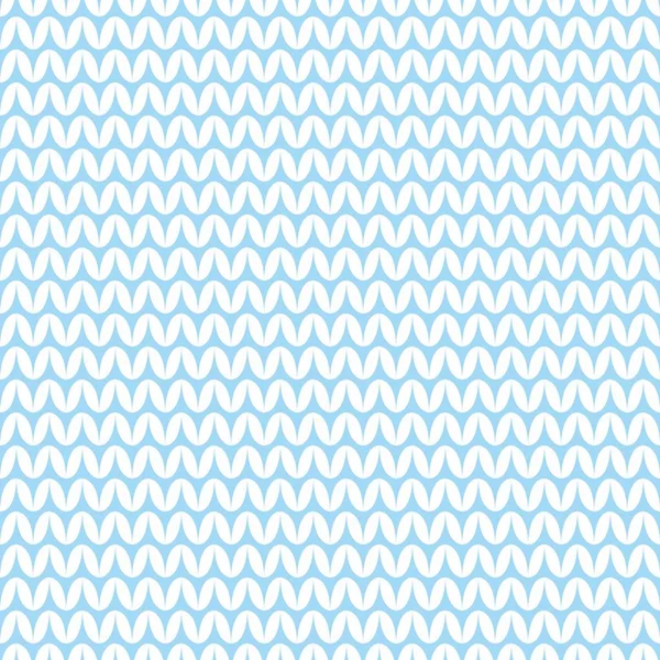 Tile Blue White Knitting Vector Pattern Winter Background — Stock Vector