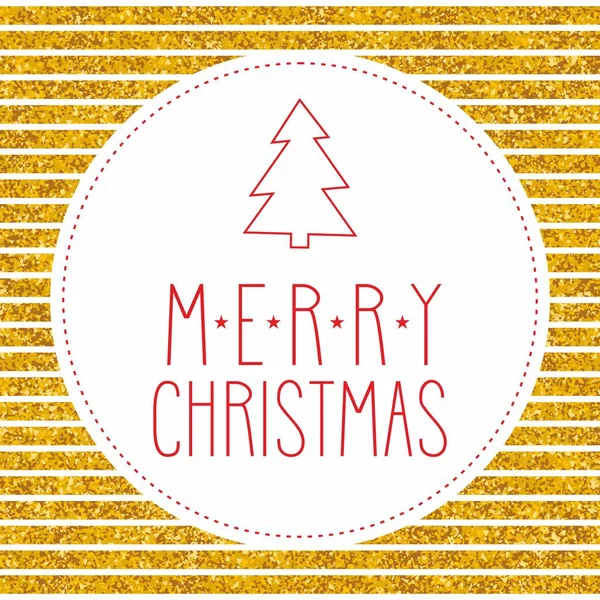 Merry Christmas Wishes Vector Card Golden Background — Stock Vector