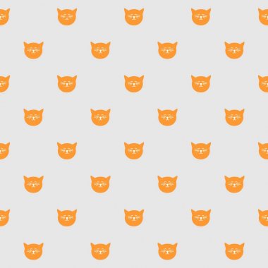 Kediler gri arka plan üzerinde döşeme vektör deseni
