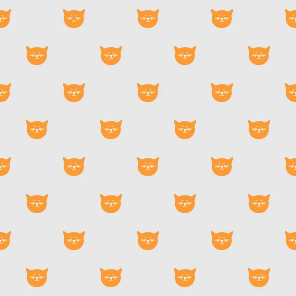 Patrón Vectorial Azulejos Con Gatos Sobre Fondo Gris — Archivo Imágenes Vectoriales