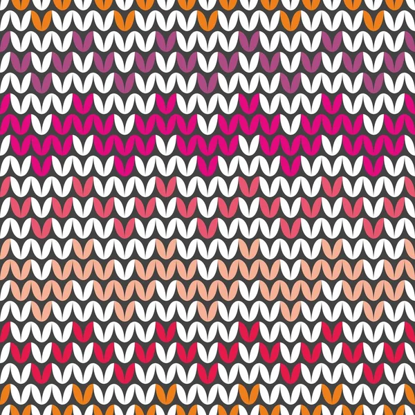 タイル張りのカラフルなジグザグ編みパターンや冬のベクトルの背景 — ストックベクタ