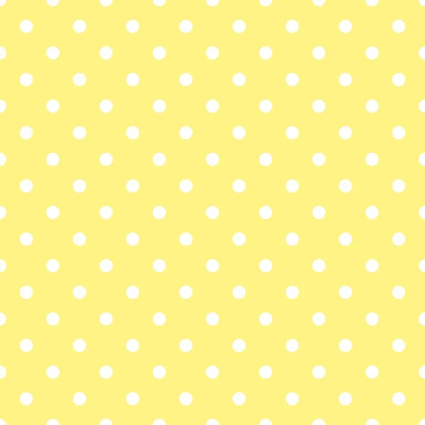 Patrón Azulejo Con Lunares Blancos Sobre Fondo Amarillo Para Una — Vector de stock