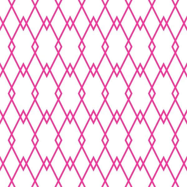 检查瓷砖矢量图案或粉色和白色墙纸背景 — 图库矢量图片