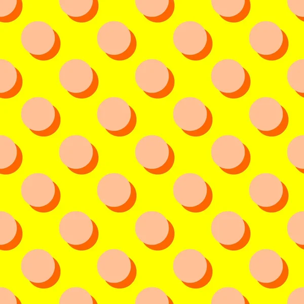 Patrón Vectorial Azulejos Con Lunares Rosados Sombra Naranja Sobre Fondo — Archivo Imágenes Vectoriales