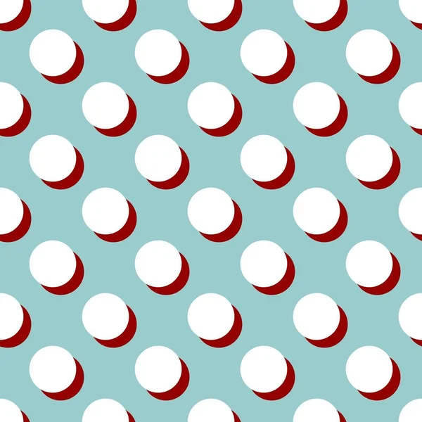 ミント グリーンの背景に大きな白の水玉模様のタイルのベクトル パターン — ストックベクタ