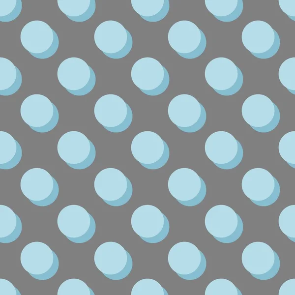 Patrón Vectorial Azulejos Con Lunares Azules Pastel Con Sombra Sobre — Vector de stock