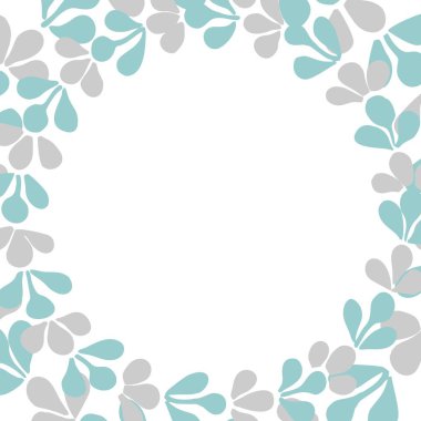 Pastel mavi defne vektör çelenk çerçeve