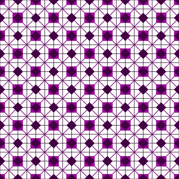 Checkered Tile Vector Pattern Violet White Wallpaper Background — Stock Vector