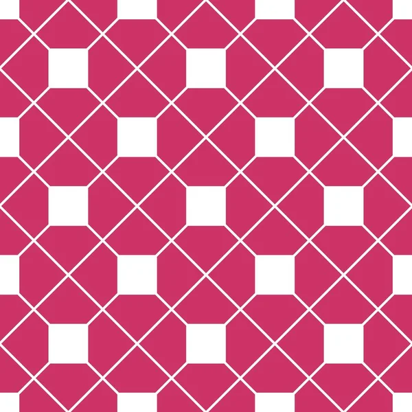 Checkered Kakel Vektor Mönster Eller Rosa Och Vit Tapet Bakgrund — Stock vektor