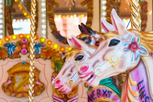 Horses Fun Fair Merry Carousel — Stock Photo, Image