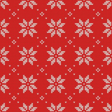 Kiremit kırmızı ve beyaz vektör arka plan desen veya kış örgü