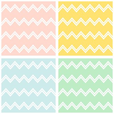 Pastel kiremit zig zag vektör set