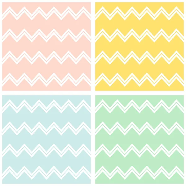 Pastel Kiremit Zig Zag Vektör Set — Stok Vektör