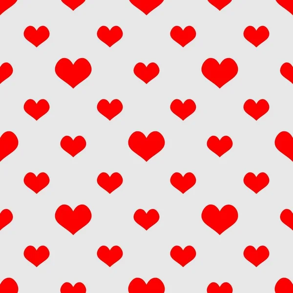 Векторный Рисунок Плитки Красными Сердцами Сером Фоне — стоковый вектор