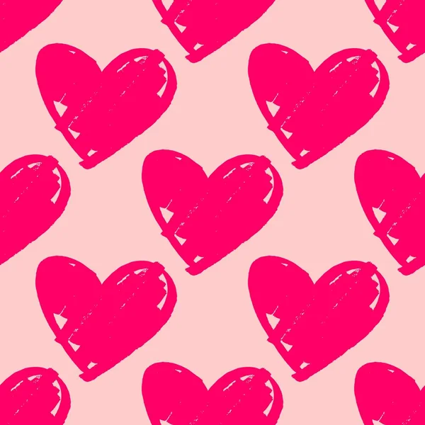 Плитка Векторний Візерунок Рожевими Серцями Пастельному Фоні — стоковий вектор