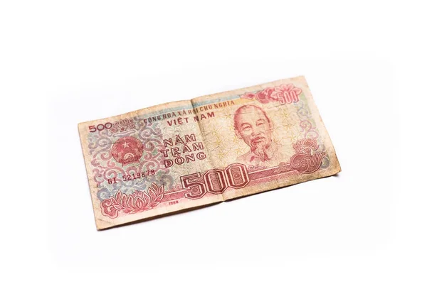 Vietnam Currency 500 Dong Isolated White Background — Stock Photo, Image